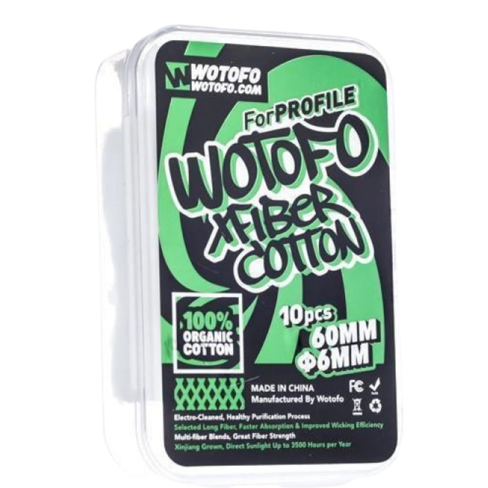 Wotofo - Agleted Organic Cotton 6mm (10pcs) Wotofo - Agleted Organic Cotton 6mm (10pcs)