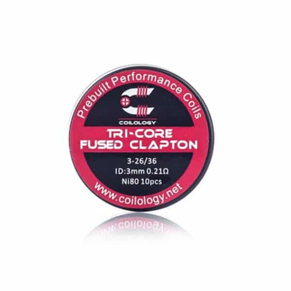 COILOLOGY NI80 TRI-CORE FUSED CLAPTON PREBUILT COIL 26GA 0.21OHM