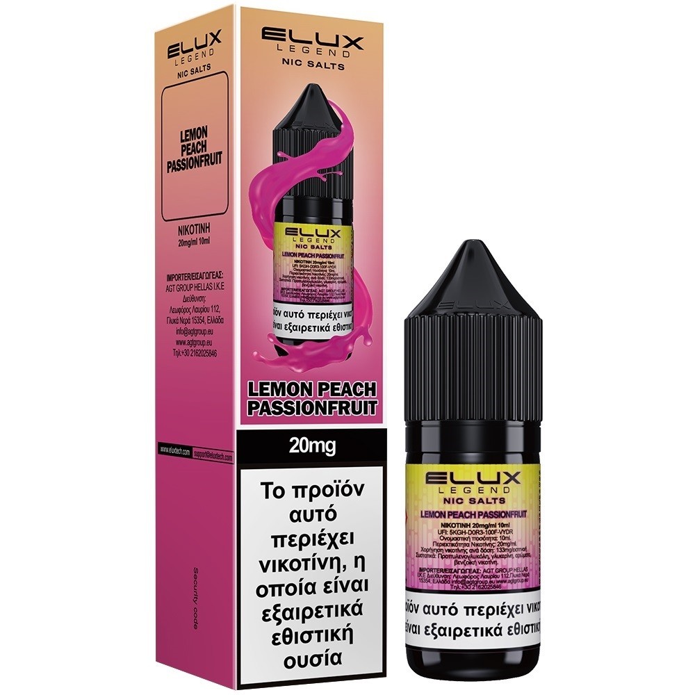 Elux Lemon Peach Passion Fruit Salt 20mg 10ml Elux Lemon Peach Passion Fruit Salt 20mg 10ml