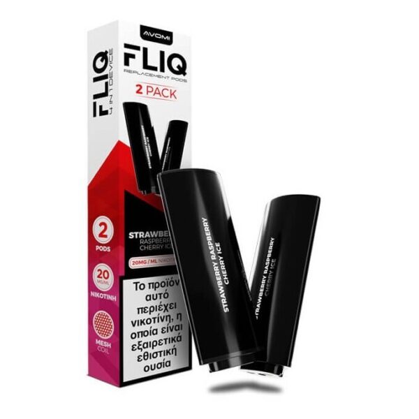 AVOMI FLIQ Strawberry Raspberry Cherry Ice Prefilled Pod 2ml 20mg (PACK OF 2)