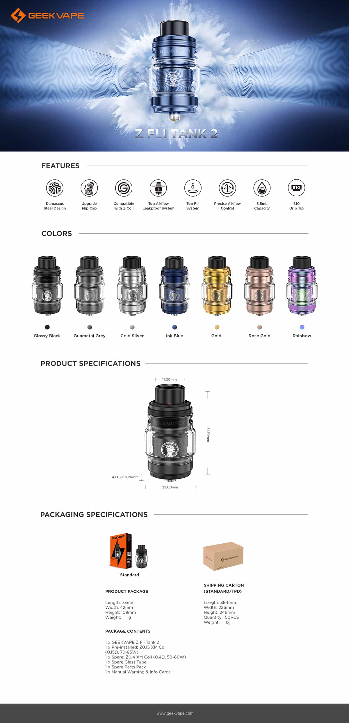 GeekVape Z Fli 2 Tank 5.5ml 1 GeekVape Z Fli 2 Tank 5 5ml webpage AGT