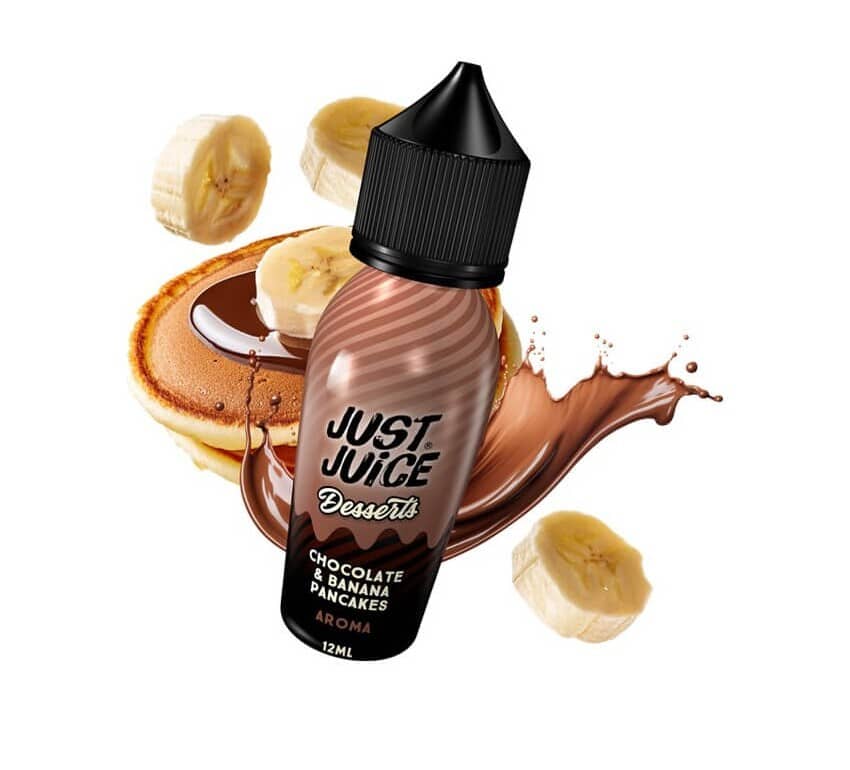Just Juice Desserts Chocolate and Banana Pancakes Flavour Shot 12/60ml Just Juice Desserts Chocolate and Banana Pancakes Flavour Shot 12/60ml