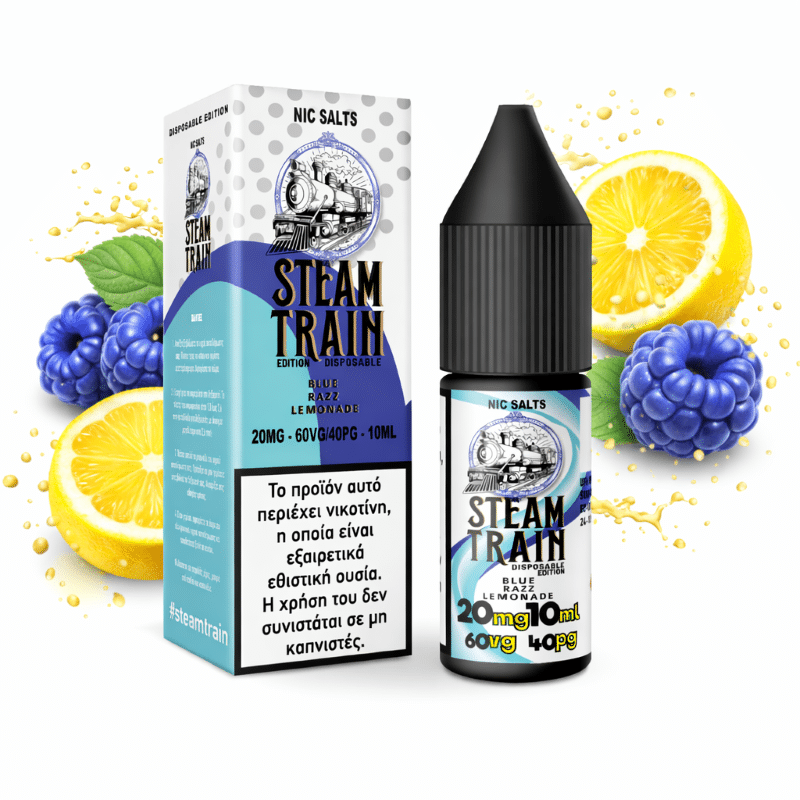 BLUE RAZZ LEMONADE STEAM TRAIN Steam Train Disposable Edition Blue Razz Lemonade Nic Salt 20mg 10ml - Image 1