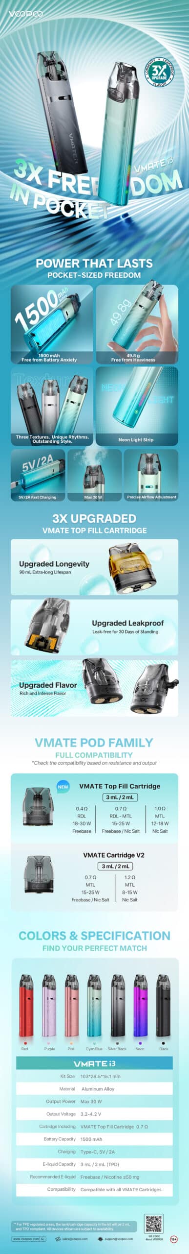 VooPoo VMate i3 Pod Kit 1500mAh 3ml caw scaled
