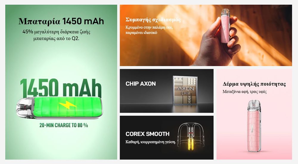 Vaporesso Luxe Q3 Pod Kit 1450mAh 3ml 5 katagrafi